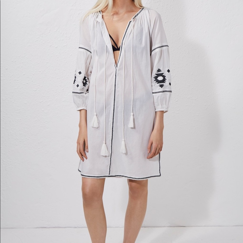 Embroidered white Coverup